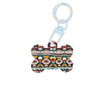 Patrón indio de impresión moda perro etiquetas acrílico llavero perro forma de hueso doble cara etiquetas para perros y gatos