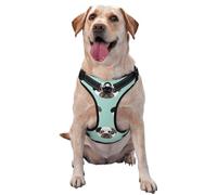 Patrón Infantil con ilustración de Cachorro Azul de Pug,Arnés para Mascotas, arnés Reflectante Ajustable para Perros,S