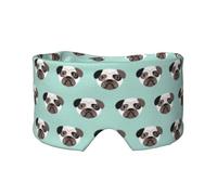 Patrón infantil con ilustración de cachorro azul de Pug,Máscara para ojos con bloqueo de luz y protección ocular completa para dormir, orejeras y ojos.