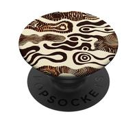 Patrón Inspirado en la Tela de Barro de Rayas de Animales terros PopSockets PopGrip Adhesivo