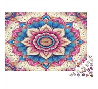 Patrón Mandala Puzzle de 1000 Piezas Papel para Adultos Estilo Geométrico Colorido Puzzle para Toda la Familia Relajación Hogar Regalo 52x38cm/1000pcs