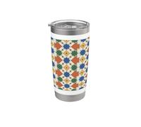Patrón Marroquí Zellige Gráfico Árabe Andaluz Mosaico Vaso térmico de acero inoxidable de doble pared