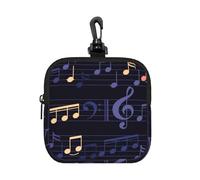 Patrón Musical sin Fisuras,Bolsa de Almacenamiento Cuadrada con Cremallera, Monedero de Neopreno, Carteras pequeñas, Monedero pequeño, Monedero
