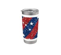 Patrón patriótico americano de estrellas y rayas desgastadas de Estados Unidos Vaso térmico de acero inoxidable de doble pared