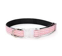 Patrón Patrón Diagonal geométrico | Exterior de algodón polivinílico Suave con Interior de Nailon | Collar para Perro con Hebilla Fuerte y Anillo en D