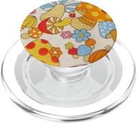 Patrón Retro de Hongos Vintage diseño estético Cottagecore PopSockets PopGrip para MagSafe