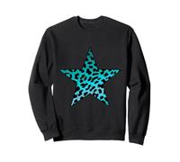 Patrón Rockabilly Punk RockNroll Cheetah Leopardo Azul Verde Azulado Sudadera