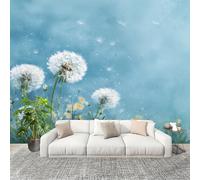 PatróN RomáNtico de Diente de LeóN Fotomurales Pared Papel Pintado 300x210 cm Azul Tejido No Tejido Fotomurales Dormitorio Para la sala Decoración de pared tipo póster Fondo De Pantalla