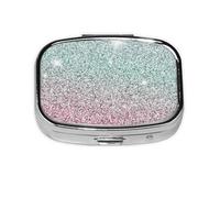 Patrón rosa brillante, Pastillero cuadrado para bolsillo o monedero, pequeño contenedor de pastillas, organizador de pastillas de viaje