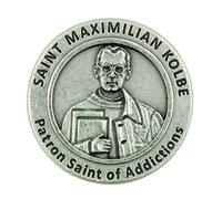 Patron Saint of Addictions San Maximiliano Kolbe Ficha de bolsillo con oración