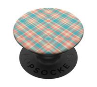 Patrón sin Costuras a Cuadros tartán Pastel con Tonos Suaves PopSockets PopGrip Adhesivo