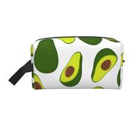 Patrón sin Costuras de Aguacate Fresco Aislado en Blanco. Organizador de cosméticos de Gran Capacidad, Neceser de Viaje para Mujer.