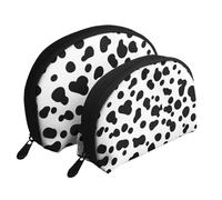 Patrón sin Costuras de Perro dálmata o Textura de Piel de Vaca, Bolsa de Maquillaje de Concha, Monedero pequeño para Mujer, Bolsa de artículos de tocador, Bolsa de cosméticos, 2 Piezas
