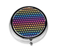 Patrón sin costuras degradado arco iris, Pastillero, Pastillero redondo Pequeño contenedor de pastillas Organizador de pastillas de viaje