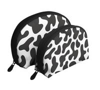 Patrón Sin Fisuras con Vaca Manchada, Bolsa de Maquillaje de Concha, Monedero pequeño para Mujer, Bolsa de artículos de tocador, Bolsa de cosméticos, 2 Piezas