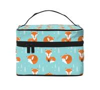 Patrón sin Fisuras de Zorro, Bolsa de Maquillaje Bolsa de cosméticos Bolsa de Aseo de Viaje portátil Estuche para lápices