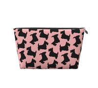 Patrón Terrier Escocés Rosa Negro, Bolsa de artículos de tocador Bolsa de Maquillaje Bolsa de cosméticos Bolsa de artículos de tocador de Viaje portátil