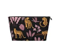 Patrón Tropical de Leopardo, Bolsa de artículos de tocador Bolsa de Maquillaje Bolsa de cosméticos Bolsa de artículos de tocador de Viaje portátil
