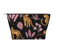 Patrón Tropical de Leopardo, Bolsa de artículos de tocador Bolsa de Maquillaje Bolsa de cosméticos Bolsa de artículos de tocador de Viaje portátil