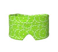 Patrón verde lima limón,Máscara para ojos con bloqueo de luz y protección ocular completa para dormir, orejeras y ojos.