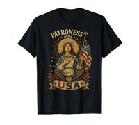 Patrona de la Bandera de Estados Unidos bendita Virgen María Católica Romana Camiseta