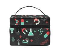 Patrones de Ciencia y química Verde, Bolsa de Maquillaje Bolsa de cosméticos Bolsa de artículos de tocador de Viaje portátil Estuche para lápices Bolsa de artículos de tocador