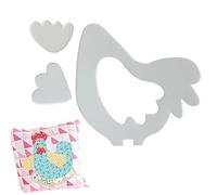 Patrones de colcha - Patrón de pollo, Plantilla de reutilizable, Guía de diseño de acolchado semántico profundo, Textura de película protectora ligera | Herramienta de mantel