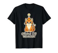 Patrones de Comportamiento del Gato Naranja Comportamiento Social Rasgos de Personalidad Camiseta gráfica económica, Hombre, Negro, S