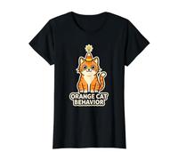 Patrones de Comportamiento del Gato Naranja Comportamiento Social Rasgos de Personalidad Camiseta gráfica económica, Mujer, Negro, XS