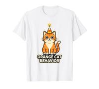 Patrones de Comportamiento del Gato Naranja Comportamiento Social Rasgos de Personalidad Camiseta gráfica económica, Hombre, Blanco, L