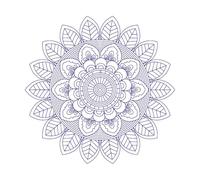 Patrones de mandalas orientales abstractos diseñados Calcomanías de tallado fino 54.6x55.4cm Pintura mural artística Azul oscuro