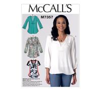 Patrones de McCall M7357E50 M7357 Blusas con banda y canes? para se?oras, talla E