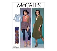 Patrones de McCall: t?nicas y vestidos con escote cuadrado en V para se?oritas