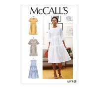 Patrones de McCall Vestido plisado hasta la rodilla para mujer de McCall Tallas 6-