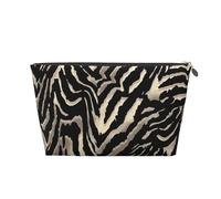 Patrones de Piel de Cebra negra, Bolsa de artículos de tocador Bolsa de Maquillaje Bolsa de cosméticos Bolsa de artículos de tocador de Viaje portátil