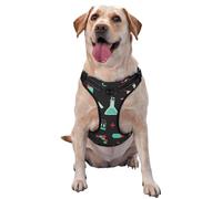Patrones de química y Ciencia Verdes,Arnés para Mascotas, arnés Reflectante Ajustable para Perros,L