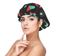 Patrones de química y ciencia verdes,Gorro de dormir de satén para adultos - Gorro de dormir elástico para mujer, cubrecabello nocturno