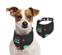 Patrones de química y Ciencia Verdes,Pañuelos de algodón para Perros, Bufandas Ajustables para Mascotas,S