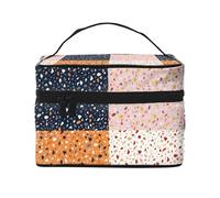 Patrones de terrazo de Vector Transparente, Bolsa de Maquillaje Bolsa de cosméticos Bolsa de Aseo de Viaje portátil Estuche para lápices
