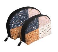 Patrones de terrazo de Vector Transparente, Bolsa de Maquillaje de Concha, Monedero pequeño para Mujer, Bolsa de artículos de tocador, Bolsa de cosméticos, 2 Piezas