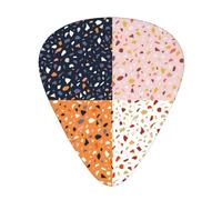 Patrones de terrazo vectoriales sin costuras,12 púas de guitarra, 3 grosores diferentes para guitarra acústica, bajo y ukelele