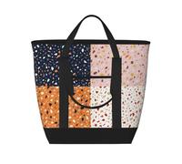 Patrones de terrazo vectoriales sin costuras,Bolsas de almuerzo de gran capacidad, bolsa de mano térmica para mujeres, hombres, trabajo, picnic, viajes.
