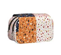 Patrones de terrazo vectoriales sin Costuras Estuche para lápices portátil con Doble Concha y Cremallera