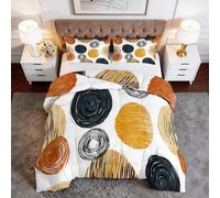 Patrones Geométricos Circulares Dibujados Mano Edredón Nórdico Relleno Nórdico para Cama, Transpirable Ideal para Todas Las Estaciones, Confort Térmico Superior, Color, 200 x 200 cm