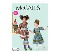 Patrones McCall M6594CDD Vestidos, cinturones y pantalones para ni as y ni os