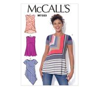 Patrones McCall M7323: Tops asim tricos con detalle de costura para se oras (talla extra peque a, peque a y mediana)