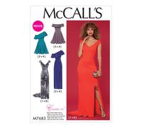 Patrones McCall: Vestidos para se oritas peque as con variaciones en hombros y falda