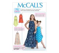 Patrones McCall Vestidos sin mangas con escote fruncido para ni?as