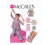 Patrones McCall's M6643 Tops/vestidos/pantalones cortos/pantalones para ni as y ni os
