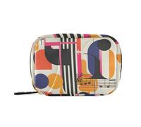 Patrones musicales vintage geométricos abstracción bolsa médica organizador de píldoras con compartimentos desmontables práctico organizador de medicina de viaje